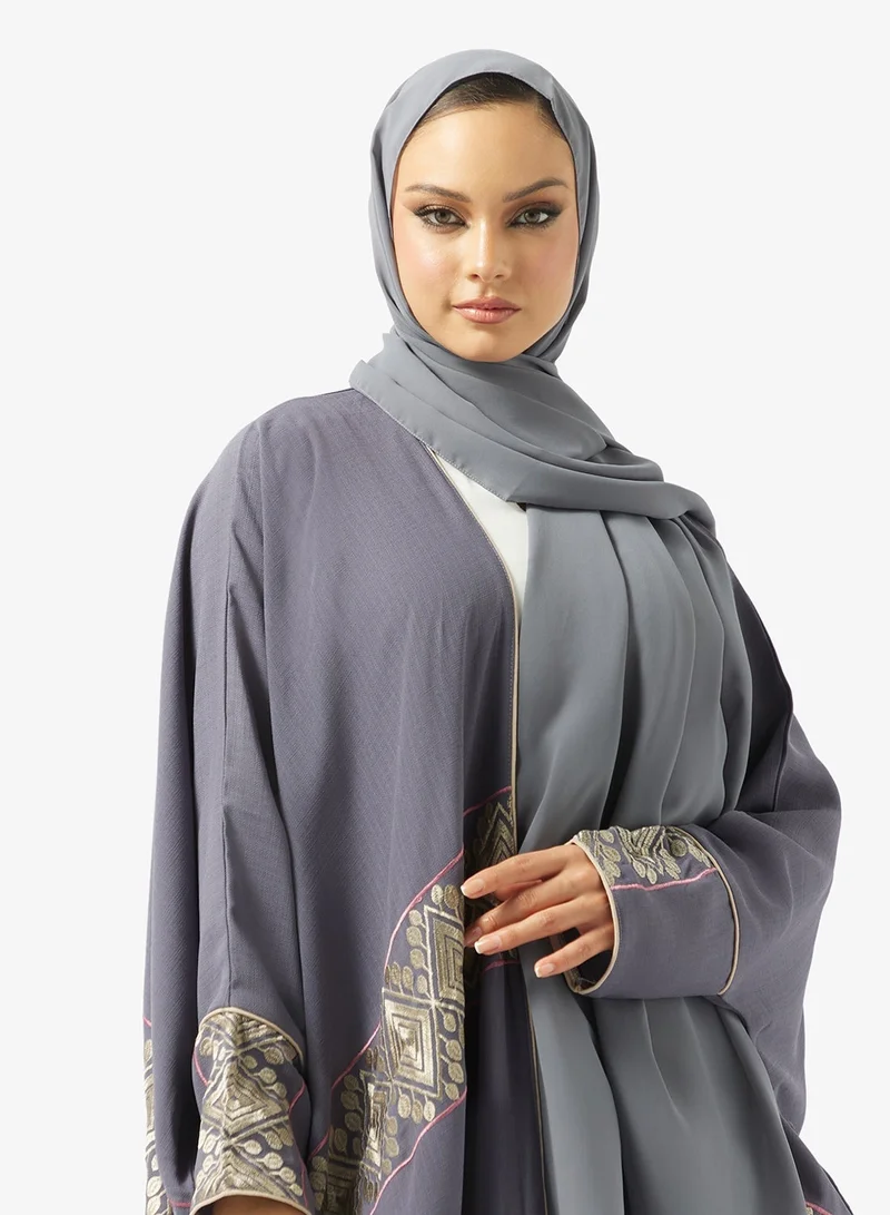hayas closet  Embroidered Abaya With Sheila for Women | Best Price UAE